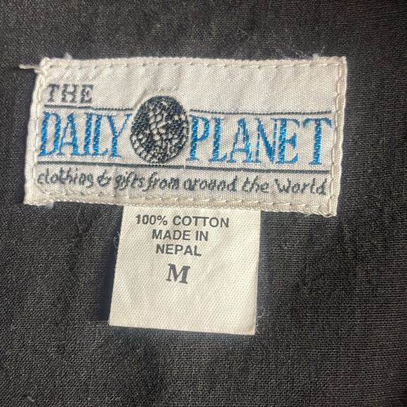 Vintage The Daily Planet Art to Wear Hand Embroidered Cropped Vest Women's M - Picture 10 of 12